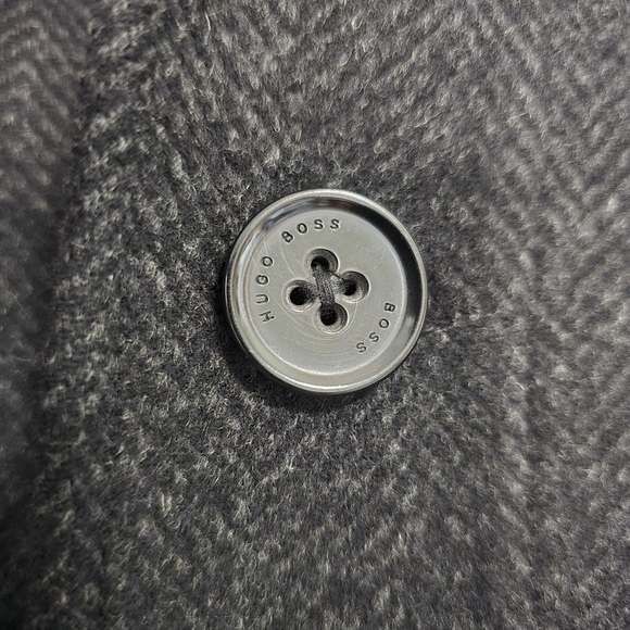 Boss Hugo Boss Charcoal Grey 100% Virgin Wool Coat Neutral - Picture 9 of 15